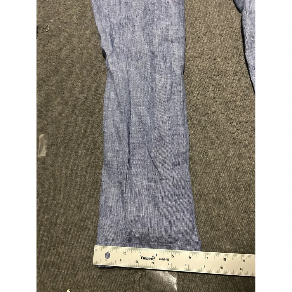 Baird mcnutt murano alex fit linen pants cuffed blue mens fit 30X31 (tag 30X32)